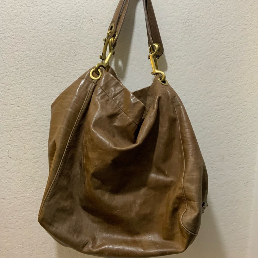 TOSCA BLU Leather Large Hobo Shoulder Bag gold brass hardware - Picture 2 of 12